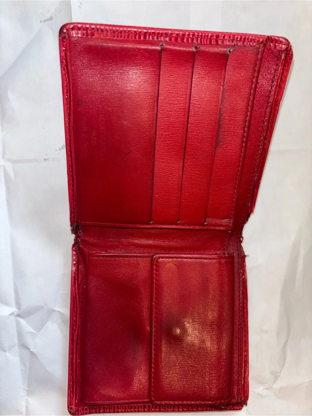 Louis Vuitton Red Epi Leather Zip Wallet